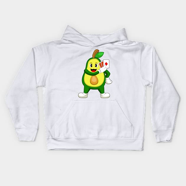 Avocado Poker Poker cards Kids Hoodie by Markus Schnabel